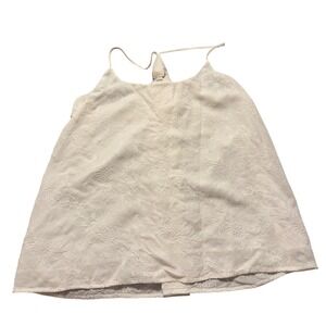 LOFT White Embroidered Cami Tank Top Women's Size XL